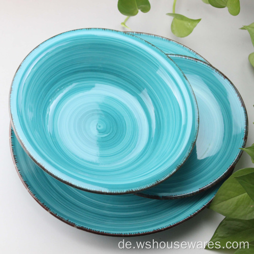 12 stücke handgemalte porzellan geschirr einsatz keramik stoneware